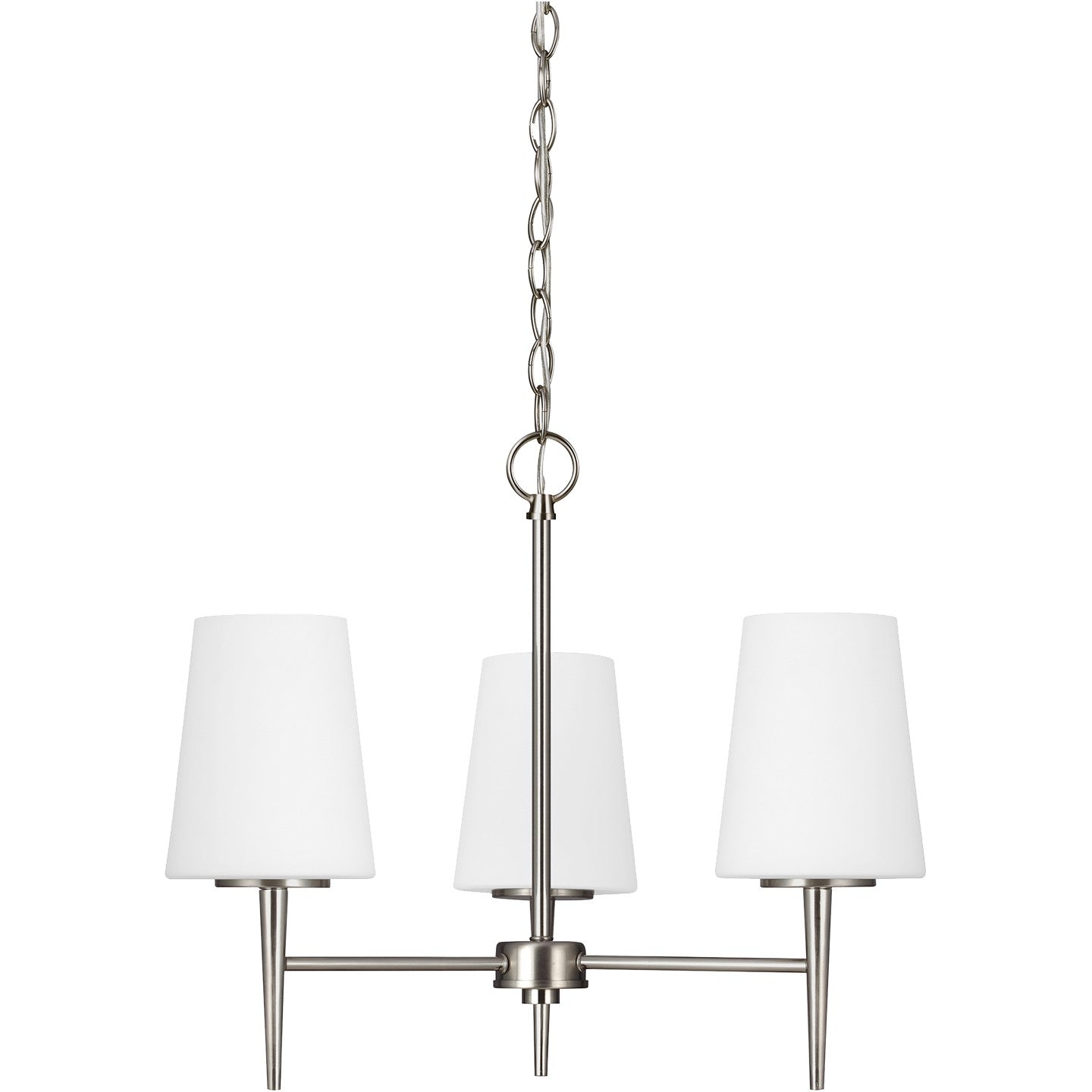 Generation Lighting - 3140403-962 - Three Light Chandelier - Driscoll - Brushed Nickel