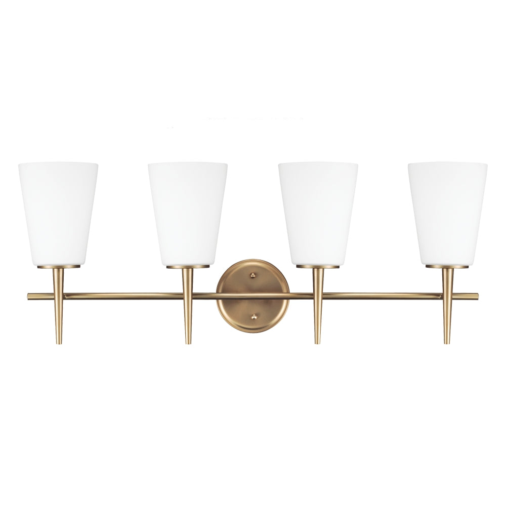 Generation Lighting - 4440404-848 - Four Light Wall / Bath - Driscoll - Satin Brass