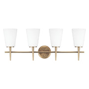 Generation Lighting - 4440404-848 - Four Light Wall / Bath - Driscoll - Satin Brass