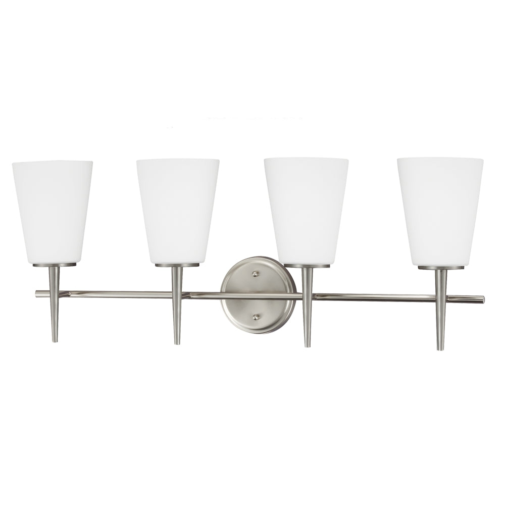 Generation Lighting - 4440404-962 - Four Light Wall / Bath - Driscoll - Brushed Nickel