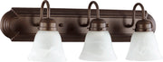 Quorum - 5094-3-186 - Three Light Vanity - Campbell - Oiled Bronze|Faux Alabaster