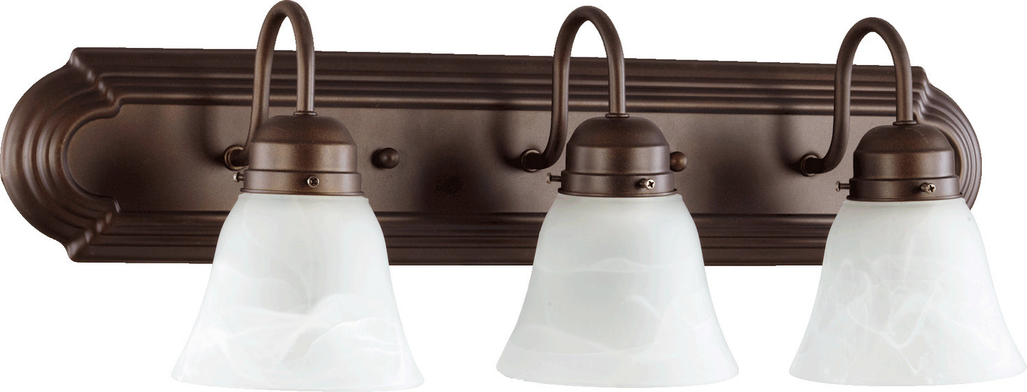 Quorum - 5094-3-186 - Three Light Vanity - Campbell - Oiled Bronze|Faux Alabaster