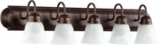 Quorum - 5094-5-186 - Five Light Vanity - Campbell - Oiled Bronze|Faux Alabaster