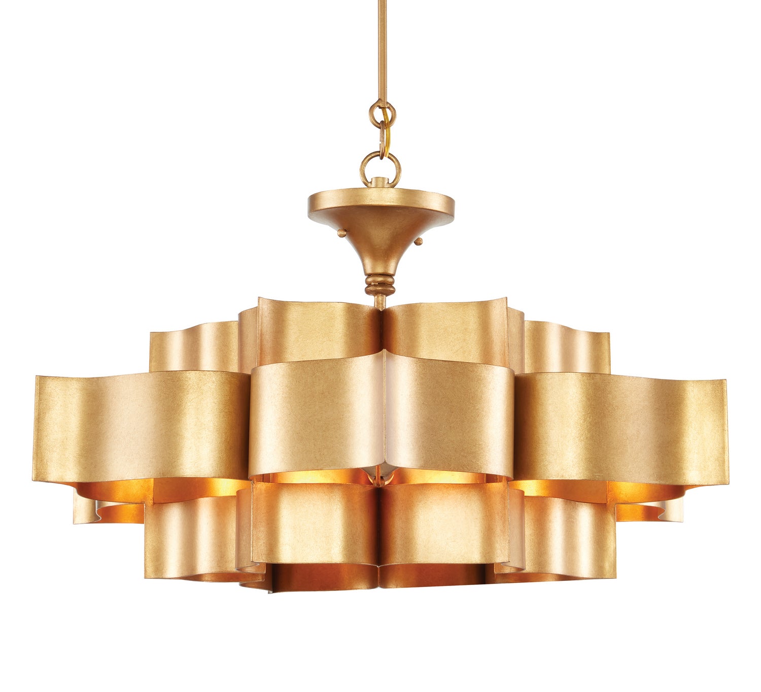 Currey and Company - 9494 - Six Light Chandelier - Antique Gold Leaf