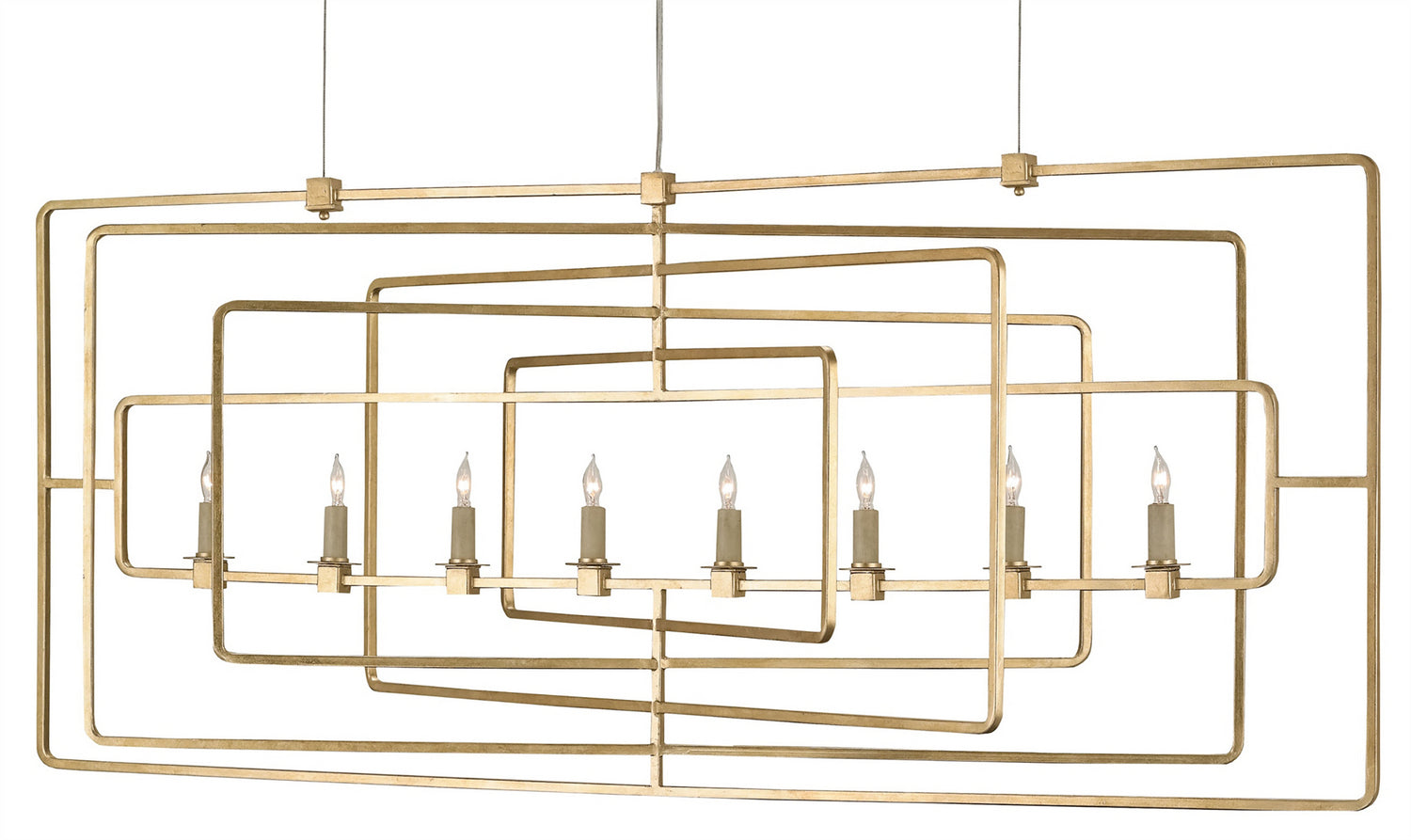 Currey and Company - 9542 - Eight Light Chandelier - Contemporary Gold Leaf