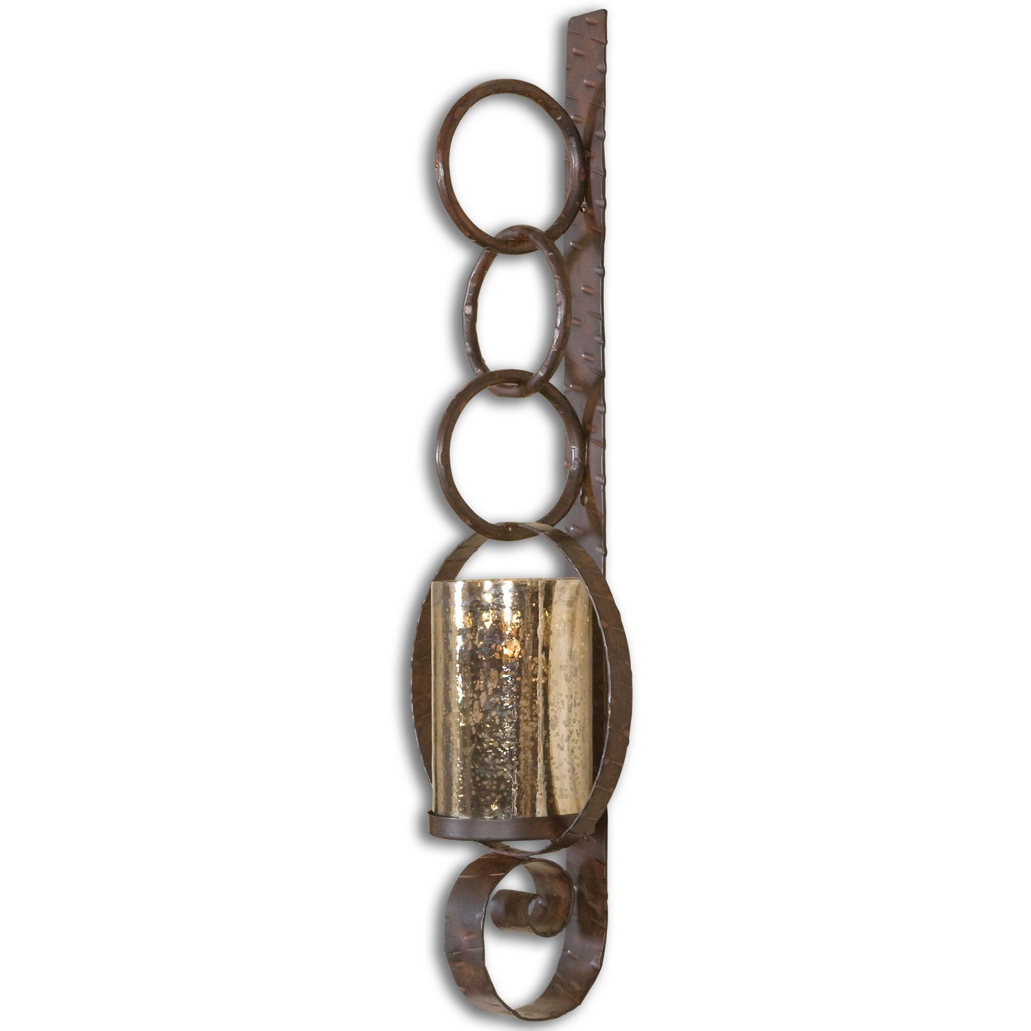 Uttermost - 19850 - Wall Sconce - Falconara - Rust Brown w/Burnished Edges