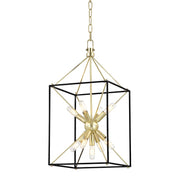 Hudson Valley - 8912-AGB - Nine Light Pendant - Glendale - Aged Brass/Black