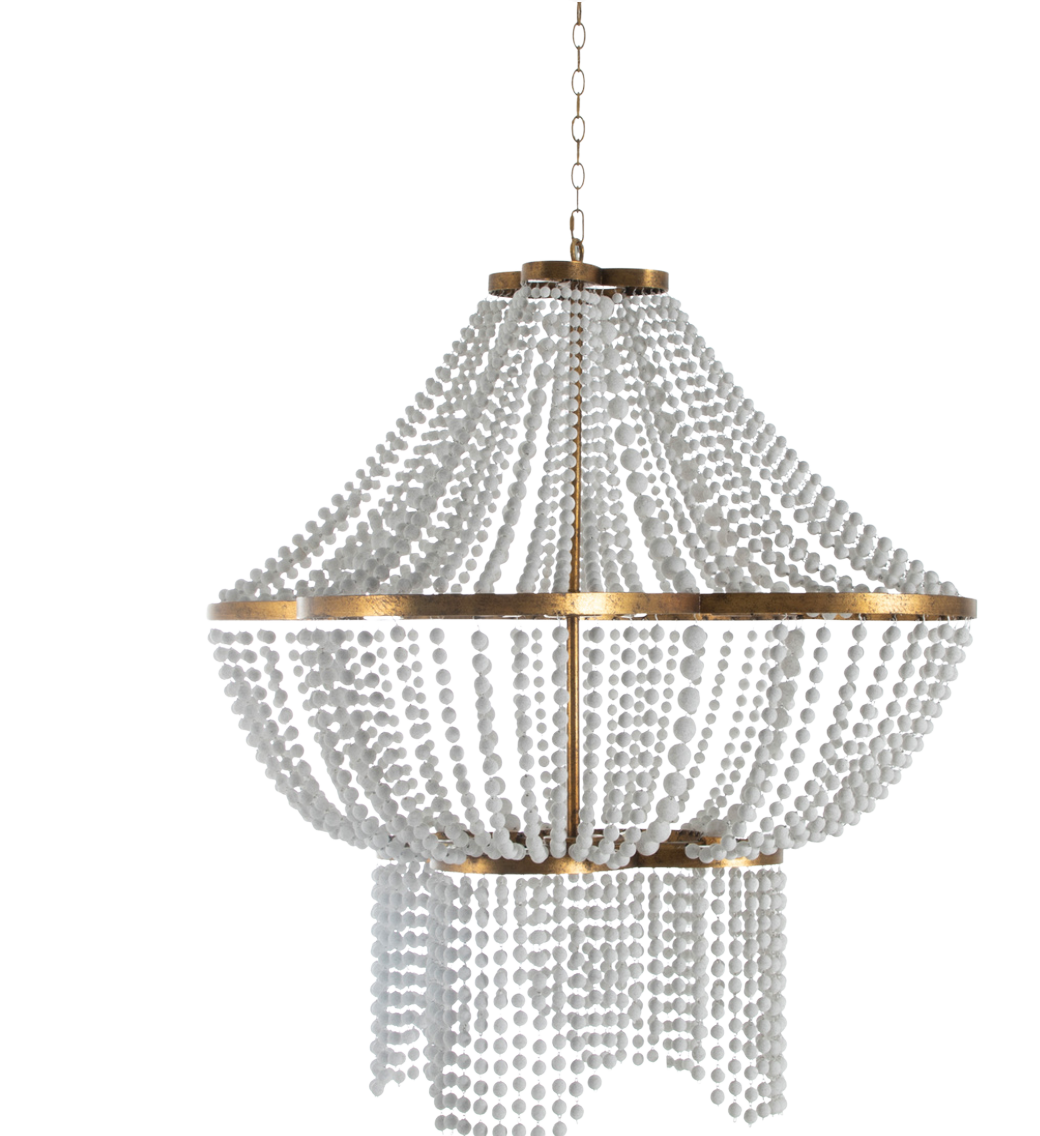 Annabelle Chandelier - Antique White Gilded Gold