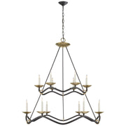 Visual Comfort Signature - S 5041AI - 12 Light Chandelier - Choros - Aged Iron