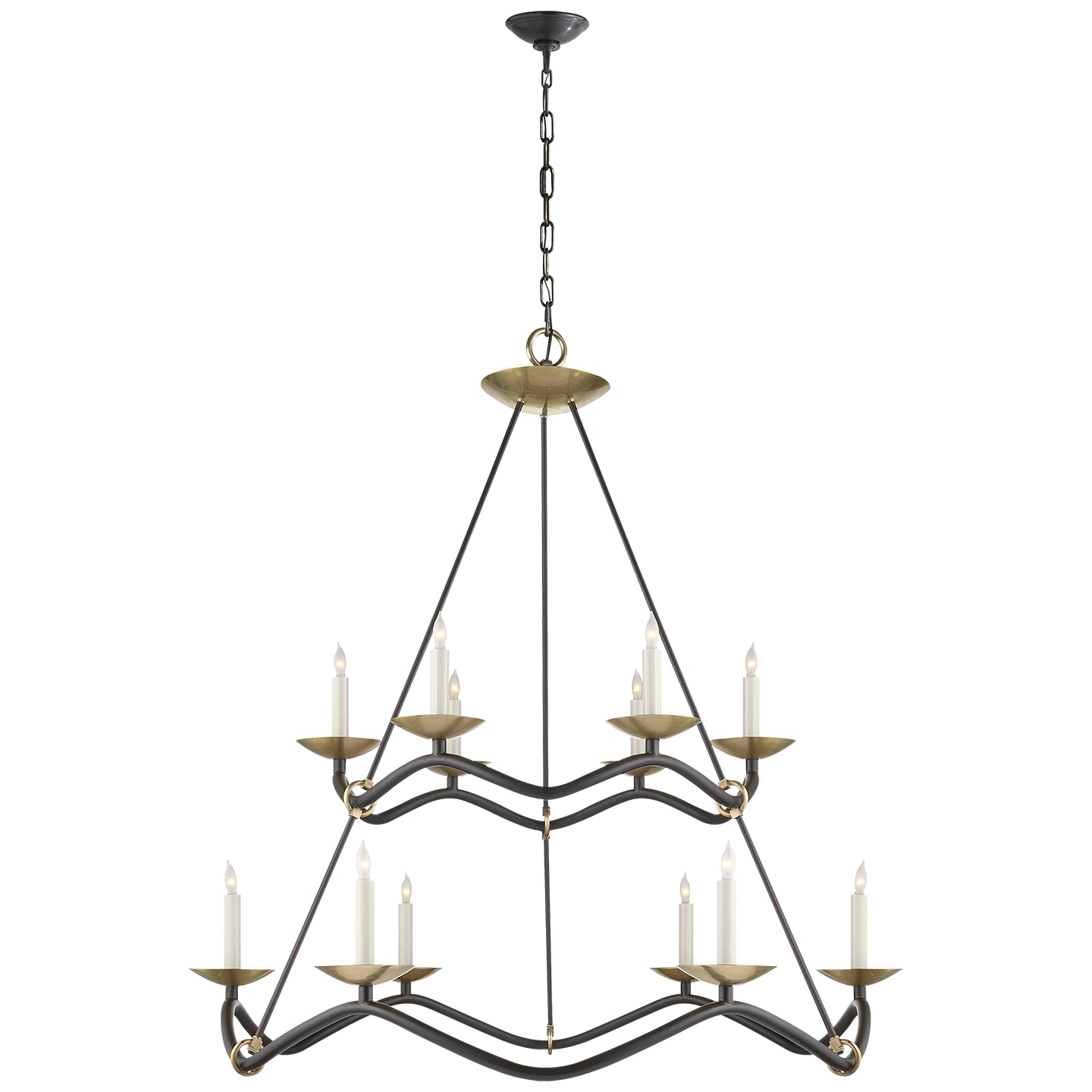 Visual Comfort Signature - S 5041AI - 12 Light Chandelier - Choros - Aged Iron