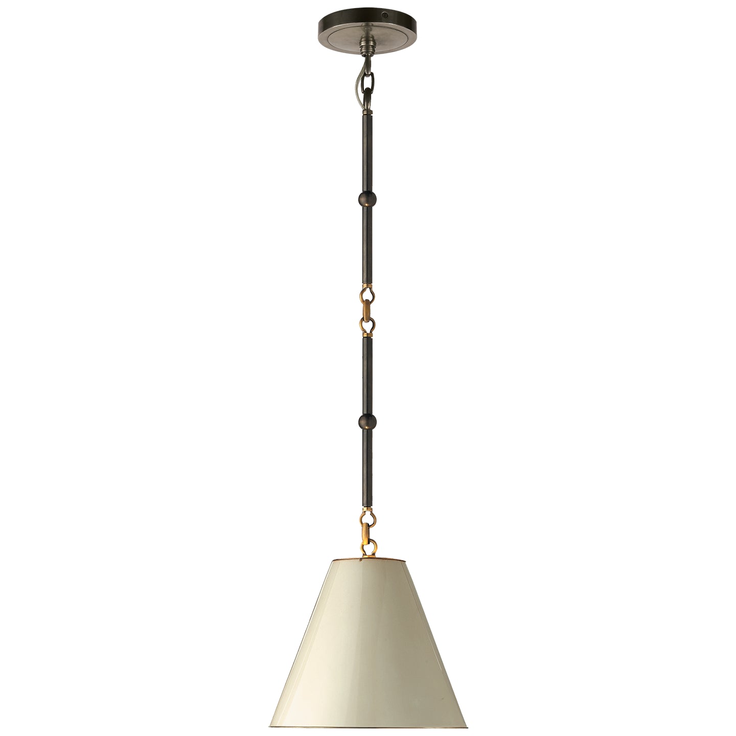 Visual Comfort Signature - TOB 5089BZ/HAB-AW - One Light Pendant - Goodman - Bronze with Antique Brass