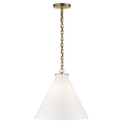 Visual Comfort Signature - TOB 5226HAB/G6-WG - One Light Pendant - Katie Conical - Hand-Rubbed Antique Brass