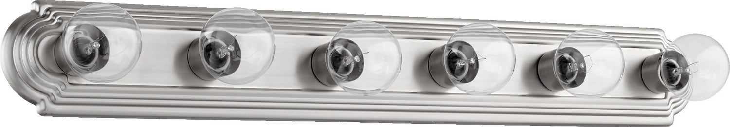 Quorum - 5049-6-65 - Six Light Vanity - 5049 Stepped Vanities - Satin Nickel