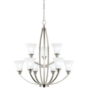 Generation Lighting - 3113209-962 - Nine Light Chandelier - Metcalf - Brushed Nickel