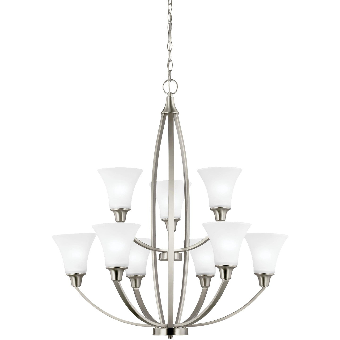 Generation Lighting - 3113209-962 - Nine Light Chandelier - Metcalf - Brushed Nickel