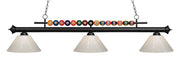 Z-Lite - 170MB-PWH - Three Light Billiard - Shark - Matte Black