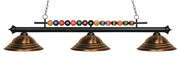 Z-Lite - 170MB-SAC - Three Light Billiard - Shark - Matte Black
