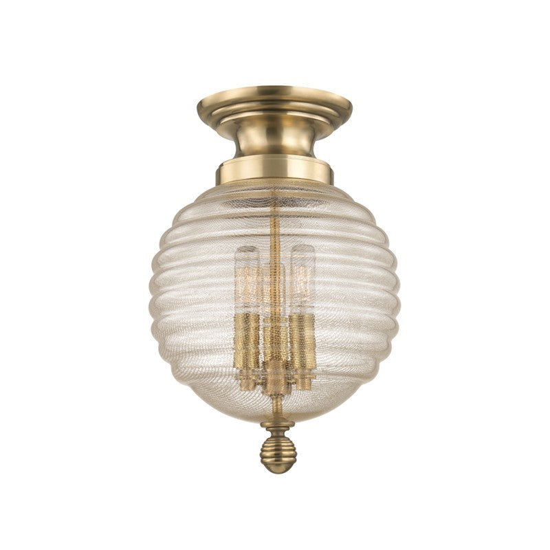 Hudson Valley - 3200-AGB - Three Light Flush Mount - Coolidge - Aged Brass