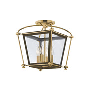 Hudson Valley - 3610-AGB - Four Light Semi Flush Mount - Hollis - Aged Brass