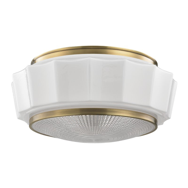 Hudson Valley - 3816F-AGB - Three Light Flush Mount - Odessa - Aged Brass