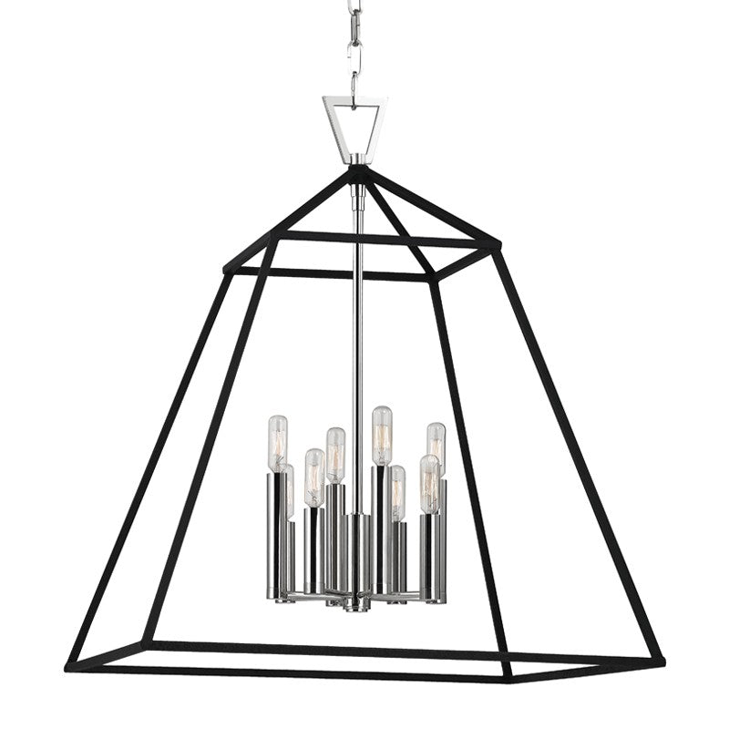 Hudson Valley - 4924-PN - Eight Light Pendant - Webster - Polished Nickel