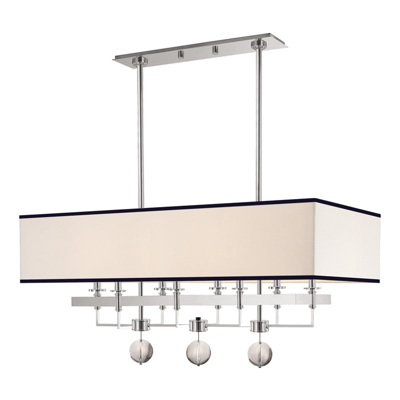 Hudson Valley - 5648-PN - Eight Light Island Pendant - Gresham Park - Polished Nickel