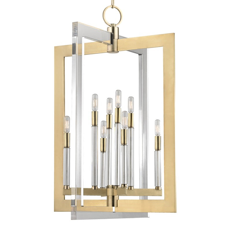 Hudson Valley - 9323-AGB - Eight Light Pendant - Wellington - Aged Brass