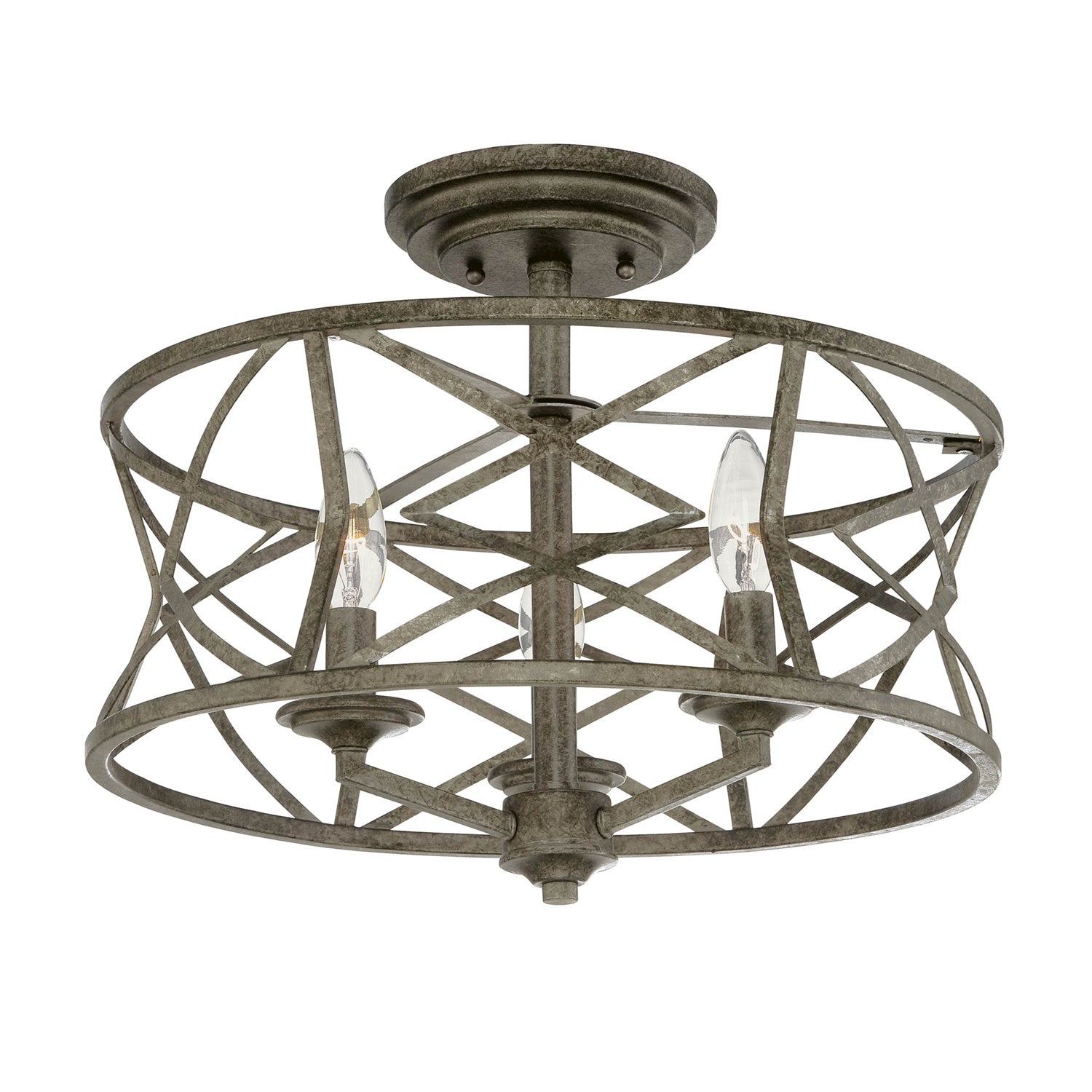Millennium - 2173-AS - Three Light Semi-Flush Mount - Lakewood - Antique Silver