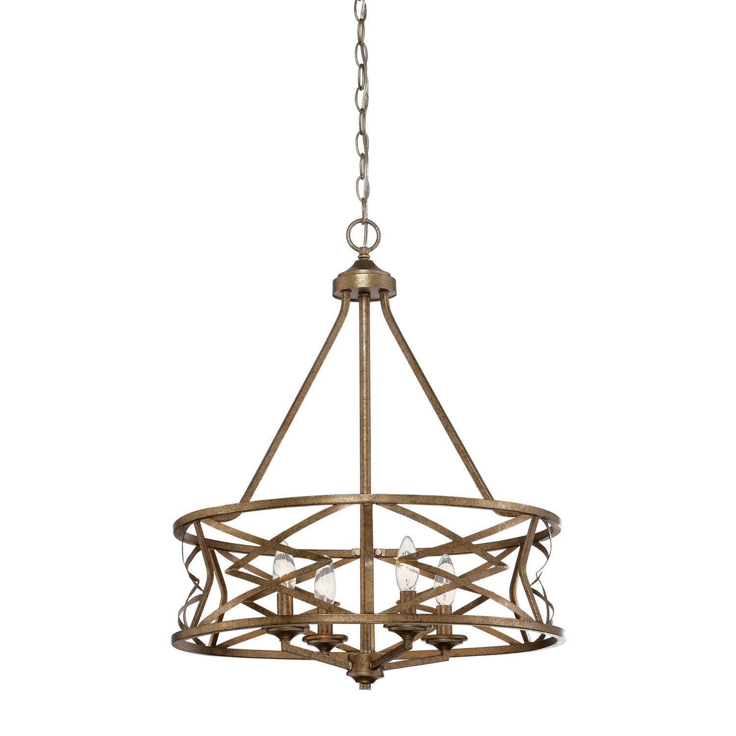 Millennium - 2174-VG - Four Light Chandelier - Lakewood - Vintage Gold