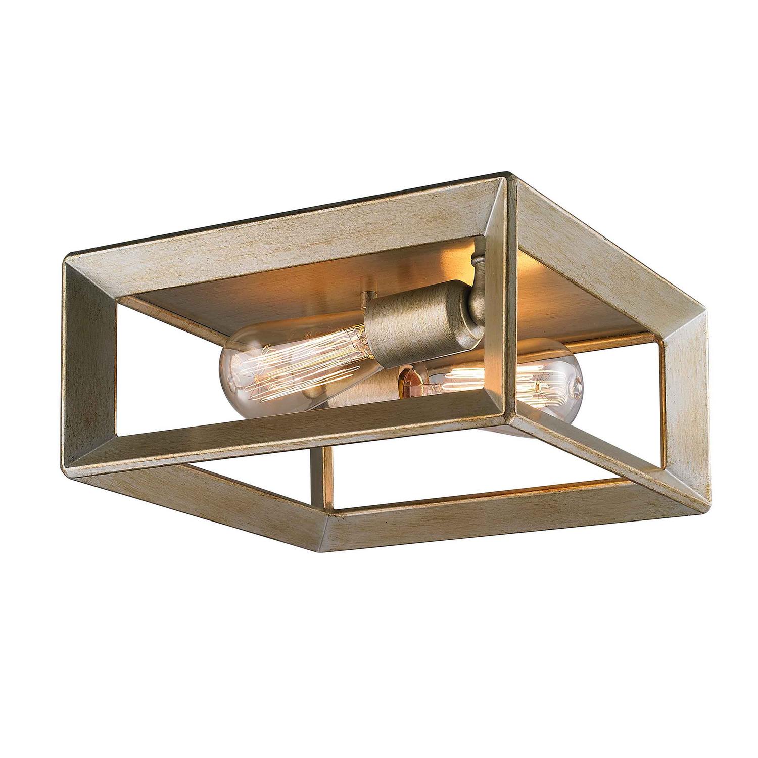 Golden - 2073-FM WG - Two Light Flush Mount - Smyth - White Gold