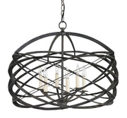 Currey and Company - 9729 - Six Light Chandelier - Black Iron