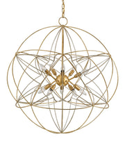 Currey and Company - 9840 - Ten Light Chandelier - Contemporary Gold Leaf/Contemporary Silver Leaf