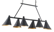 Currey and Company - 9841 - Six Light Chandelier - French Black/Contemporary Gold Leaf