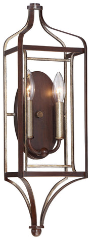 Minka-Lavery - 4342-593 - Two Light Wall Sconce - Astrapia - Dark Rubbed Sienna w/Aged Silver
