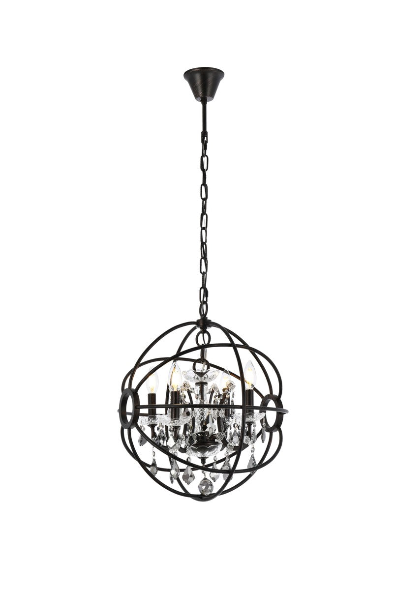 Elegant Lighting - 1130D17DB-SS/RC - Four Light Pendant - Geneva - Dark Bronze