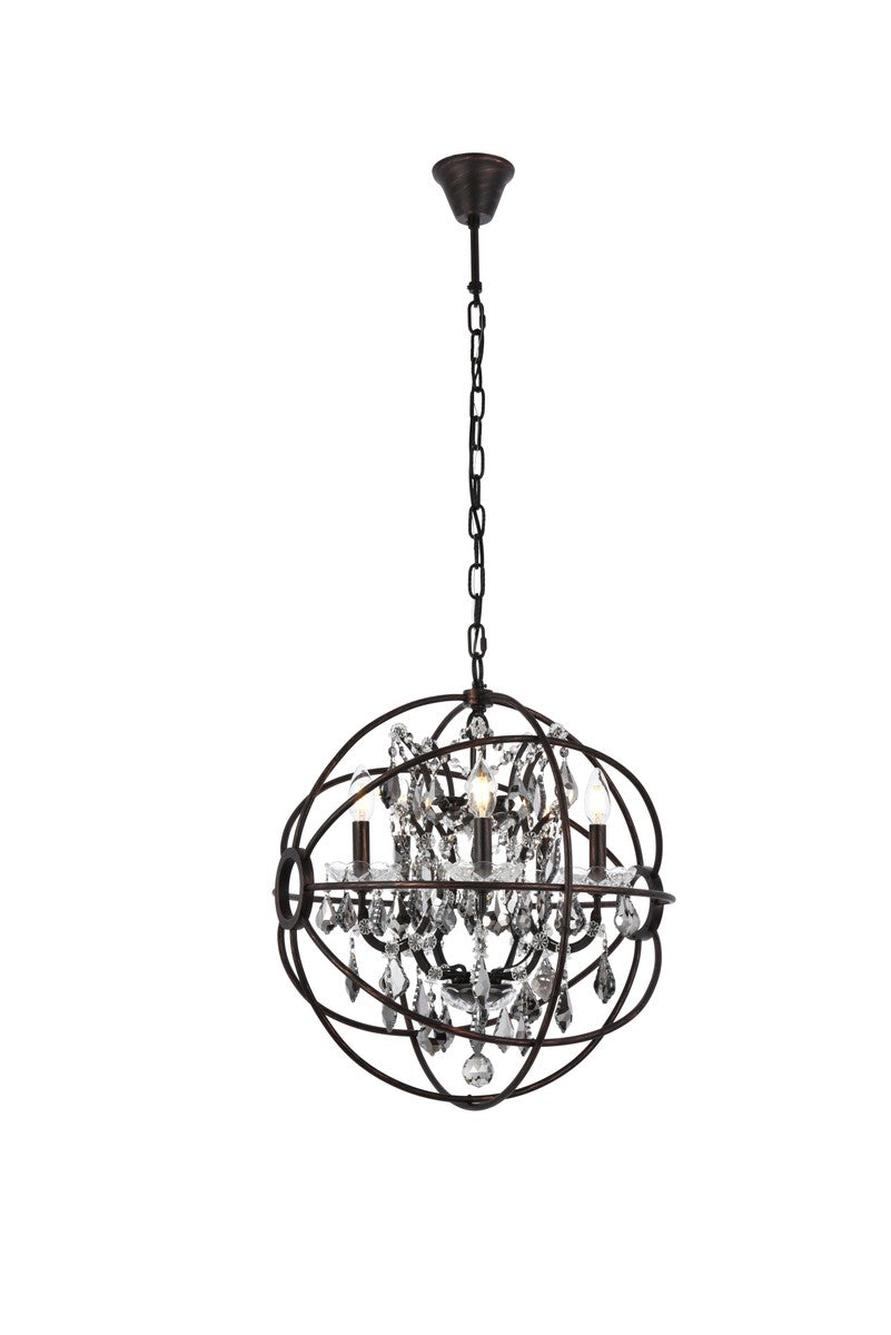 Elegant Lighting - 1130D20DB-SS/RC - Five Light Pendant - Geneva - Dark Bronze