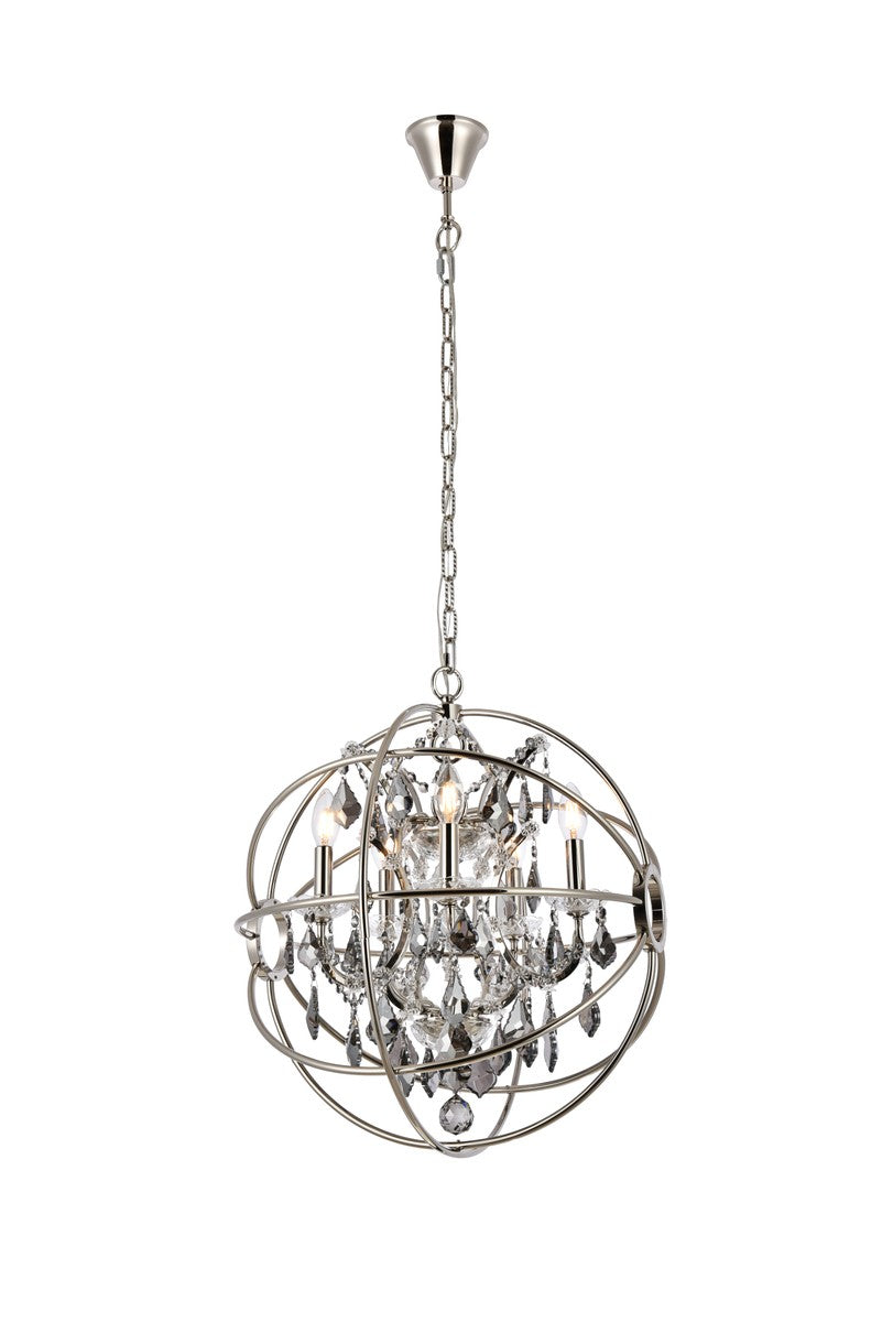 Elegant Lighting - 1130D20PN-SS/RC - Five Light Pendant - Geneva - Polished Nickel