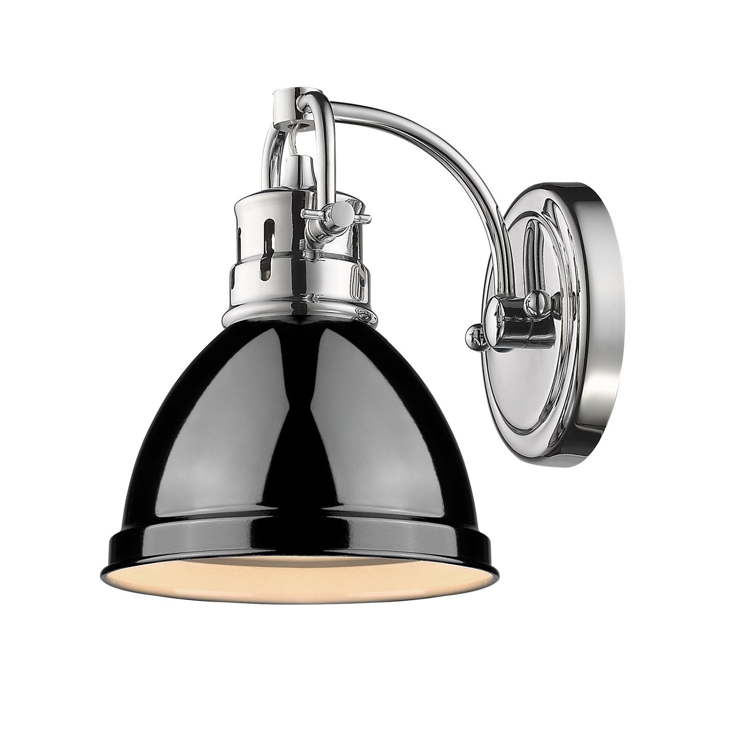 Golden - 3602-BA1 CH-BK - One Light Bath Vanity - Duncan - Chrome