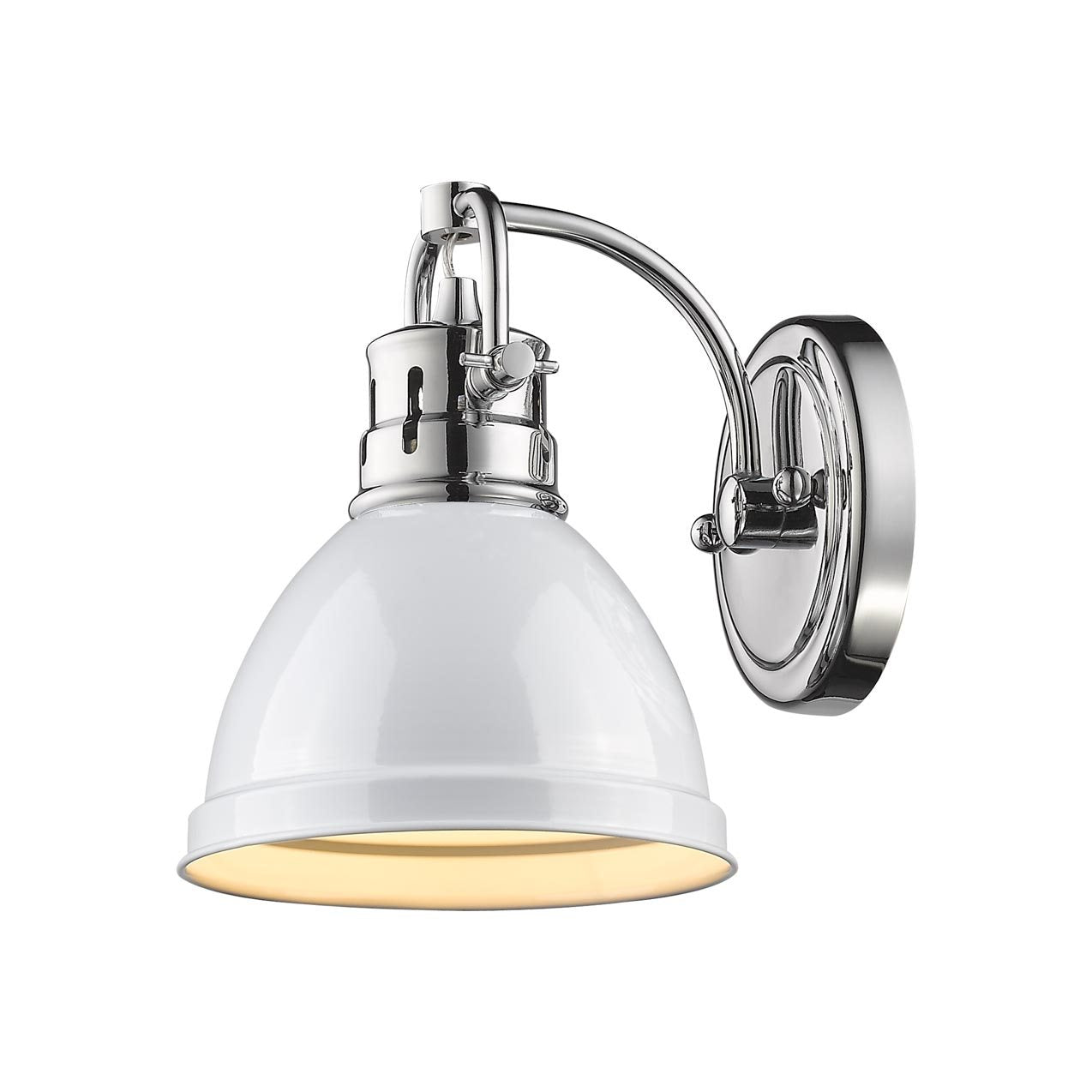 Golden - 3602-BA1 CH-WH - One Light Bath Vanity - Duncan - Chrome
