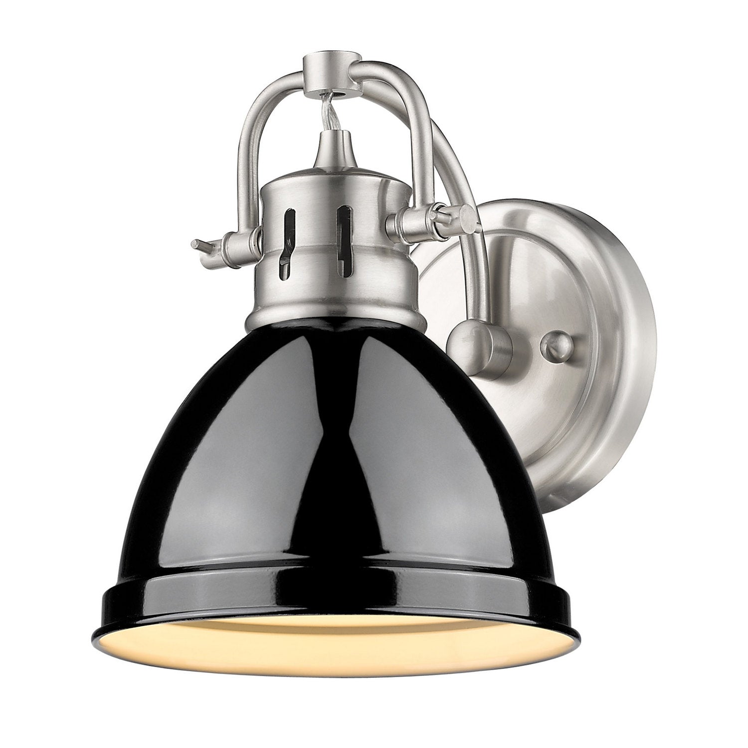 Golden - 3602-BA1 PW-BK - One Light Vanity - Duncan - Pewter