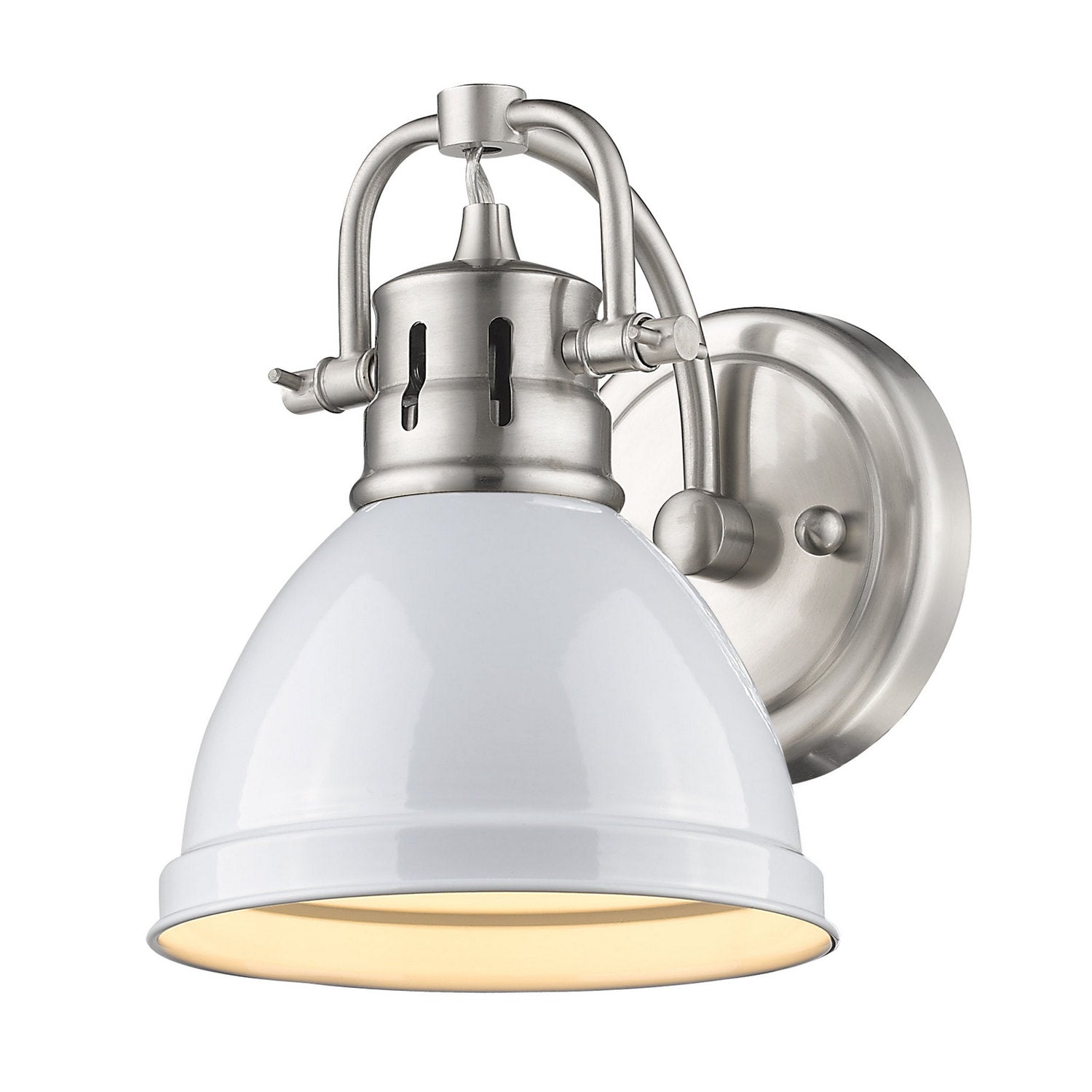 Golden - 3602-BA1 PW-WH - One Light Bath Vanity - Duncan - Pewter