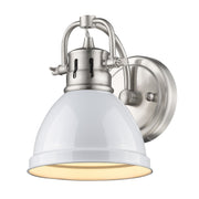 Golden - 3602-BA1 PW-WH - One Light Bath Vanity - Duncan - Pewter