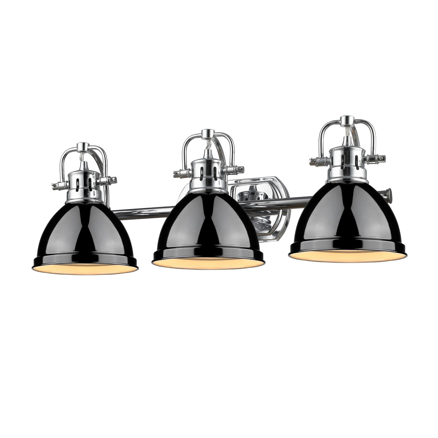 Golden - 3602-BA3 CH-BK - Three Light Bath Vanity - Duncan - Chrome