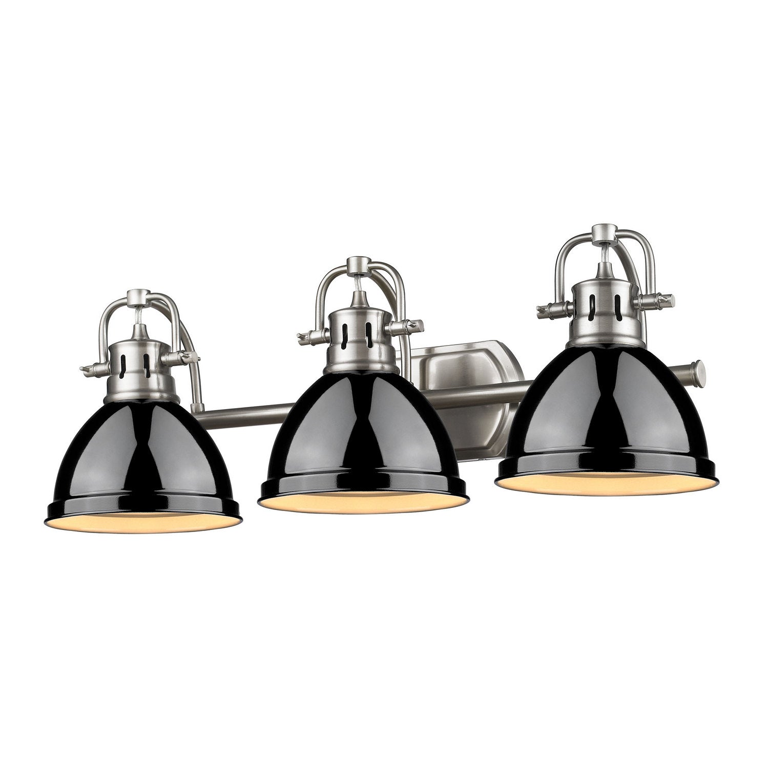 Golden - 3602-BA3 PW-BK - Three Light Bath Vanity - Duncan - Pewter