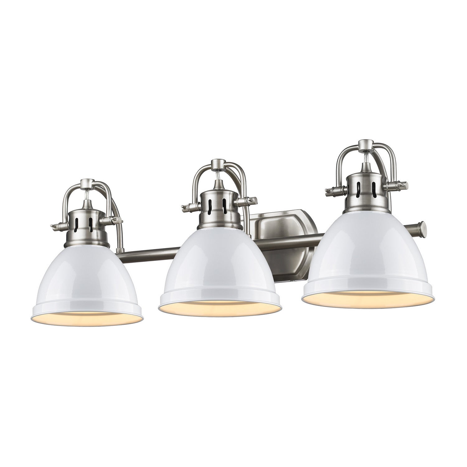 Golden - 3602-BA3 PW-WH - Three Light Bath Vanity - Duncan - Pewter