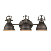 Golden - 3602-BA3 RBZ-RBZ - Three Light Bath Vanity - Duncan - Rubbed Bronze