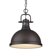 Golden - 3602-L RBZ-RBZ - One Light Pendant - Duncan - Rubbed Bronze