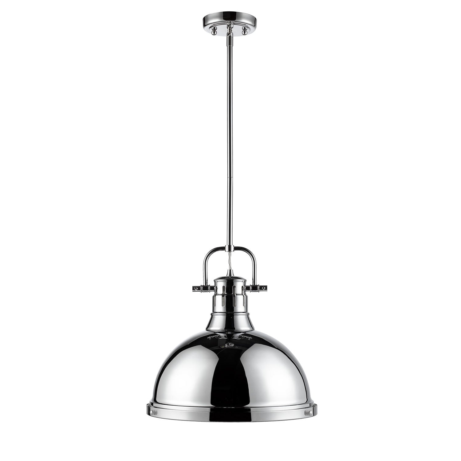 Golden - 3604-L CH-CH - One Light Pendant - Duncan - Chrome