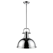 Golden - 3604-L CH-CH - One Light Pendant - Duncan - Chrome