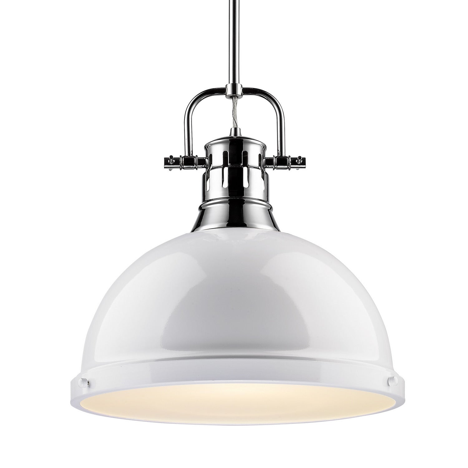 Golden - 3604-L CH-WH - One Light Pendant - Duncan - Chrome